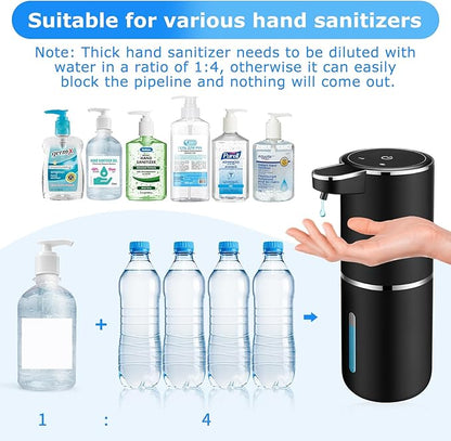 VZZNN 2 Pack Automatic Soap Dispenser,Automatic Liquid Soap Dispenser Touchless,12.8oz/380ml USB Rechargeabled Wall Mounted Smart Soap Dispensers for Bathroom Kitchen Dish Soap(Black)