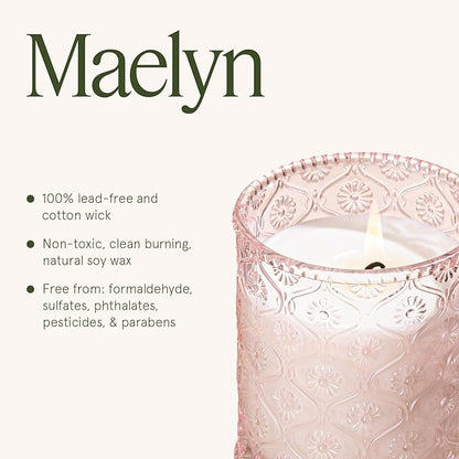 LA JOLIE MUSE Santal Rose Scented Candle – Saffron, Rose & Leather | 6 oz Natural Soy Wax | 40 Hours Clean Burn | Valentines Day Gifts for Her | Elegant Home Decor
