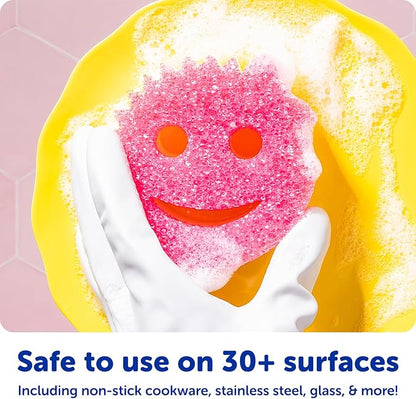 Scrub Daddy Colors Kitchen Sponges - Scratch-Free Dishwashing Sponges & Sponge for Kitchen Sink, Bathroom & Household Cleaning - BPA-Free Polymer Foam (3 Count)