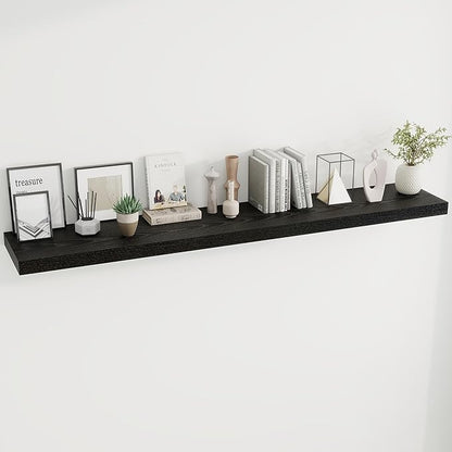 Dreamland 72 Inches Floating Shelves for Wall, 9.8" Deep Long Floating Shelves Set of 1, Large Display & Storage Shelf, Wall Shelf for Bathroom Bedroom Living Room Kitchen Office, Black