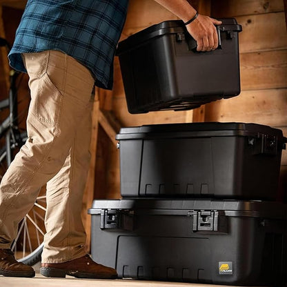 Plano 4 Pack Medium Sportsman's Trunk for Outdoor or Indoor Gear and Tools for Hunting, Camping and Fishing Equipment, Rugged Organization, Black