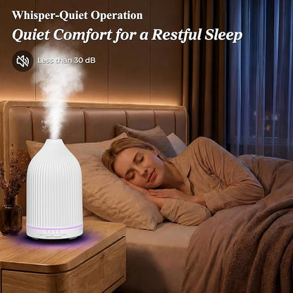 URPOWER 300ML Essential Oil Diffusers for Home Ultrasonic Aromatherapy Diffuser Up to 10hrs with 7-Color LED Lights Auto Shut-Off High/Low Mist - Diffuser Oil Machine Humidifiers for Bedroom Office