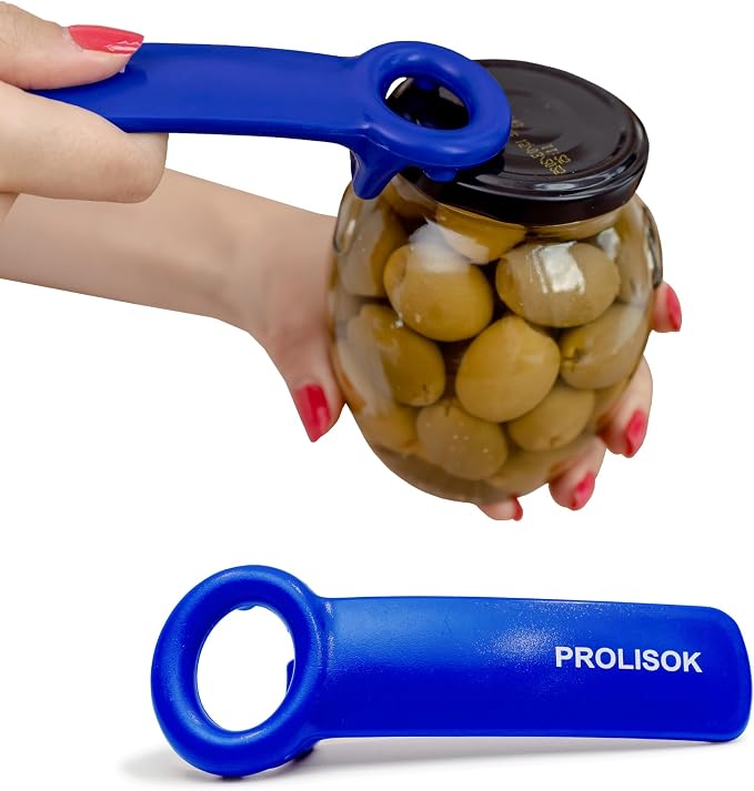 Jar Opener for Seniors with Arthritis, Plastic Jar Lid Opener for Weak Hands, Jar Opener Tool 5.5 inch – Blue