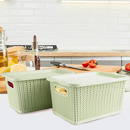 Onion and Potato Storage Bins Set,Stackable Plastic Pantry Box with Lids,BPA-Free,Potatos and Onions Storage Baskets for Kitchen,Countertop,More Vegetable Storages Pantry Baskets Organization