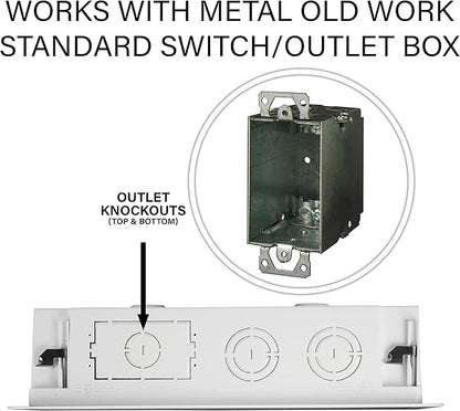 Legrand - OnQ Cable Management, In-Wall Media Box, Dual Purpose Structured Wiring Enclosure, TV Home Theater Recessed Storage Box, 9 Inch, white ENP0900-NA