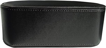Leather Remote Control Holder with 5 Compartments TV Remote Caddy Storage Box/Tray,Desktop Organizer Store Controller,Glasses,Brush,Media Player,Pen,Space Saver for Bedside Table/Office Desk(Black)