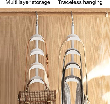 Purse Organizer Purse Organizer for Closet Purse Hanger-360 °Rotation,Curved Design, No Fear of Deformation of The Bag Strap，Premium and Smooth Purse Hook (White 1 Piece)