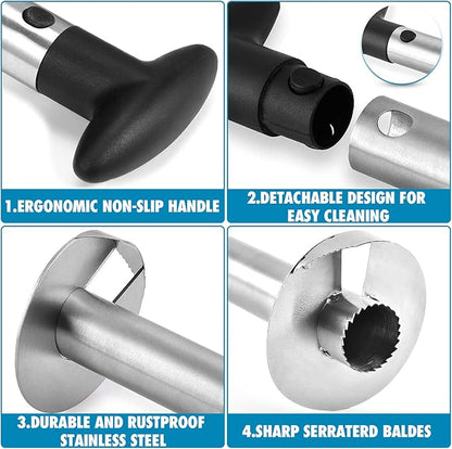 Pineapple Corer and Slicer Tool, Stainless Steel Pineapple Core Remover Tool,Stainless Steel Pineapple Cutter for Home Kitchen with Sharp Blade for Diced Fruit Rings