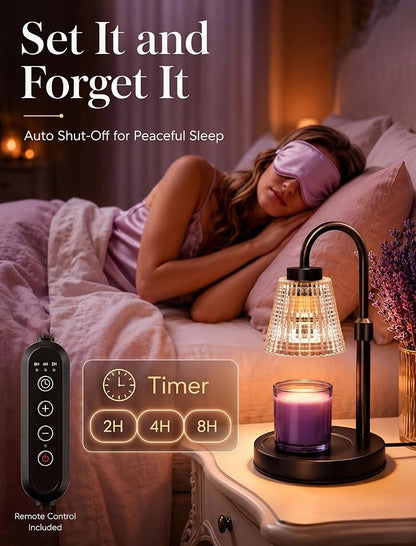Girece Candle Warmer Lamp with Timer and Dimmer, Adjustable Height Electric Candle Warmer for Jar Candles, 2 Bulbs, Birthday Gifts for Women, Modern Home Decor Housewarming Gifts New Home