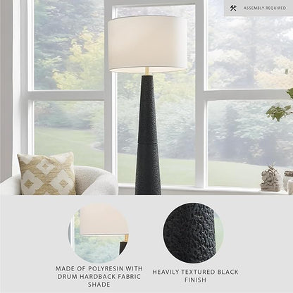 Signature Design by Ashley Hallburg Modern Textured Polyresin Floor Lamp with 3-Way Switch, Black