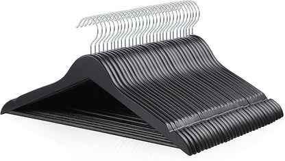 Amazon Basics Wood Suit Clothes Hangers, 30-Pack, Black