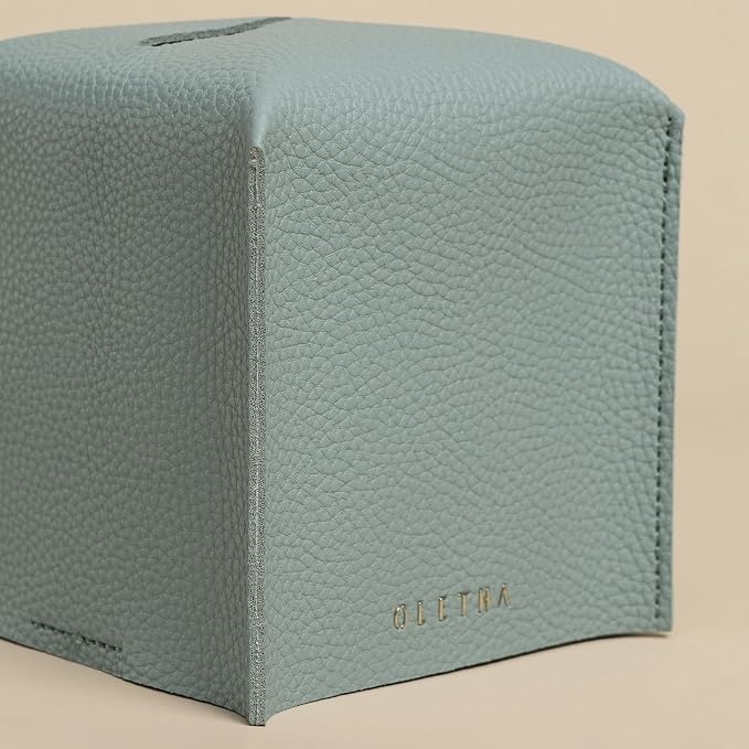 OLETHA Square Tissue Box Cover - Aesthetic Desk Decor for Room, Home & Office - Tissues Cube Boxes Holder - Sky Blue, Set of 2