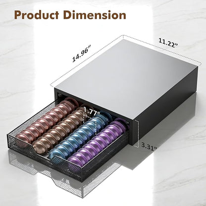 ECOLOVI Nespresso Pods Holder, K Cup Holder, Coffee Pod Holder Organizer Compatible with Nespresso Vertuo Capsules, Holds 60 Small or 40 Large Pods, Black