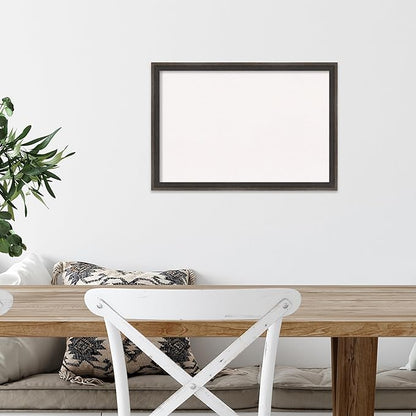 Amanti Art White Cork Board for Wall, 13x19 Vision Board with Brown Wood Frame, Small Corkboard Office Decor for Home Organization, Casual Corkboard Pinboard to Display Items for Home Organization in