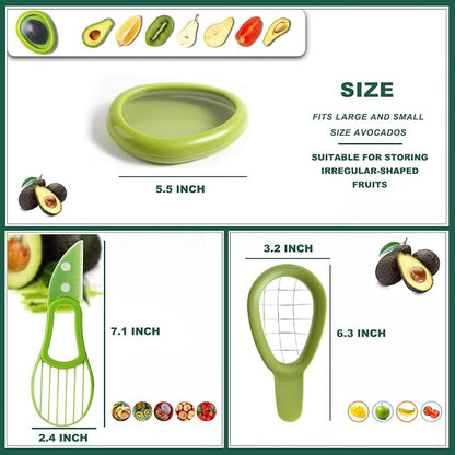 Avocado Slicer Tools 3 PCS - Avocado Saver for Fridge to Keep - Avocado Slicer for Peeler Pitter - Avocado Cutter for Cuber Dicer - Fruit Vegetable Avocado Tools-Kitchen Gadgets