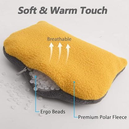 Large Mouse Wrist Rest Bean Bag, Ergonomic Mouse Support Pad Filled Ergo Beads for Computer, Laptop, PC Gaming (Yellow)