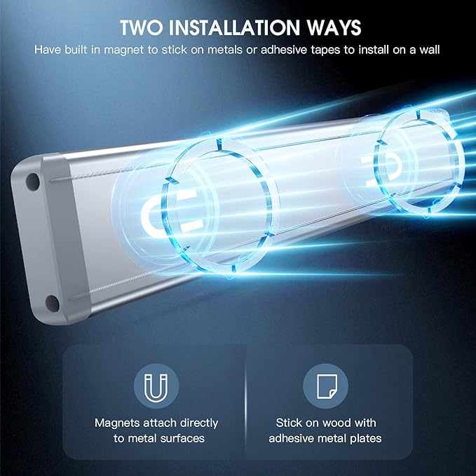 14.7inch Under Cabinet Lighting with 3 Color Temps, 2 Pack Rechargeable Motion Sensor Light Indoor, 5 Levels Dimmable Magnetic Closet Lights, Wireless Under Counter Lights for Kitchen, Stairs