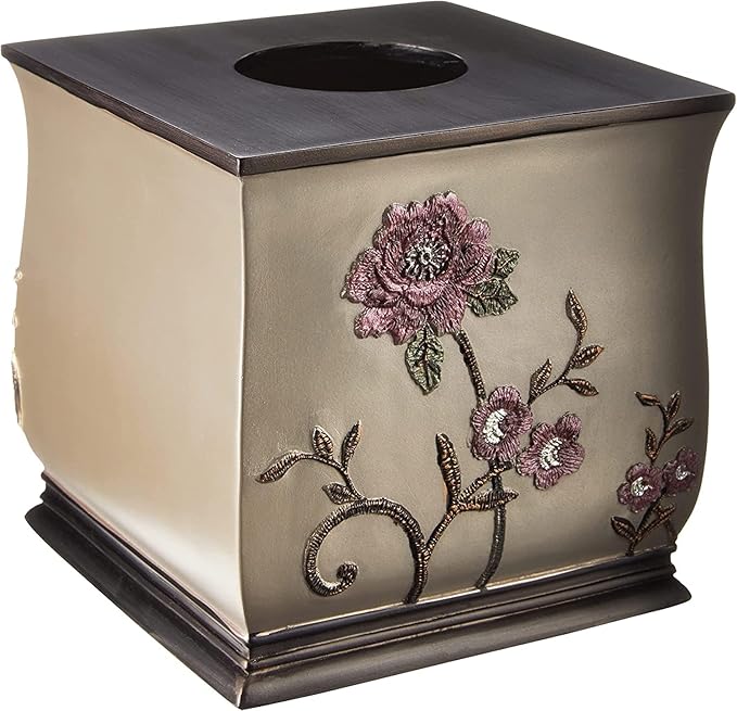 Resin Tissue Box Cover for Modern Home Decor - Minimalist Square Tissue Box Holder for Guest Room, Bedroom, Bathroom, Tabletop & Office - Durable and Aesthetic Tissue Holder, Larrisa