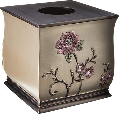 Resin Tissue Box Cover for Modern Home Decor - Minimalist Square Tissue Box Holder for Guest Room, Bedroom, Bathroom, Tabletop & Office - Durable and Aesthetic Tissue Holder, Larrisa