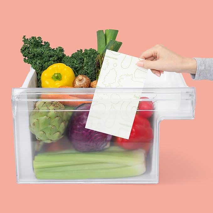 FRESHPAPER Keeps Fruits & Vegetables Fresh for 2-4x Longer, 8 Reusable Food Saver Sheets for Produce (1 Pack), Made in the USA by The FRESHGLOW Co