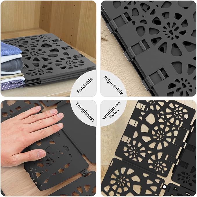 BoxLegend Shirt Folder V1-Plus Tshirt Folding Board Clothes Folder Easy and Fast to Fold Clothes for Adult and Kids Black