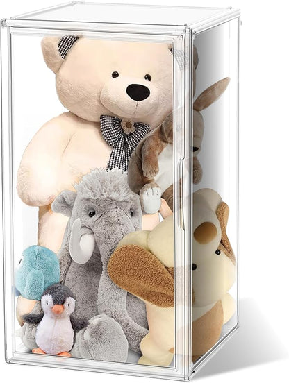 23.6'' Tall Acrylic Display Case XXXXX-Large Purse Handbag Organizer 13.8''x 12.2''x 23.6'' Clear Tall Boot Totes Storage Box Transparent Huge Figure Collectibles Showcase with Magnetic Lid