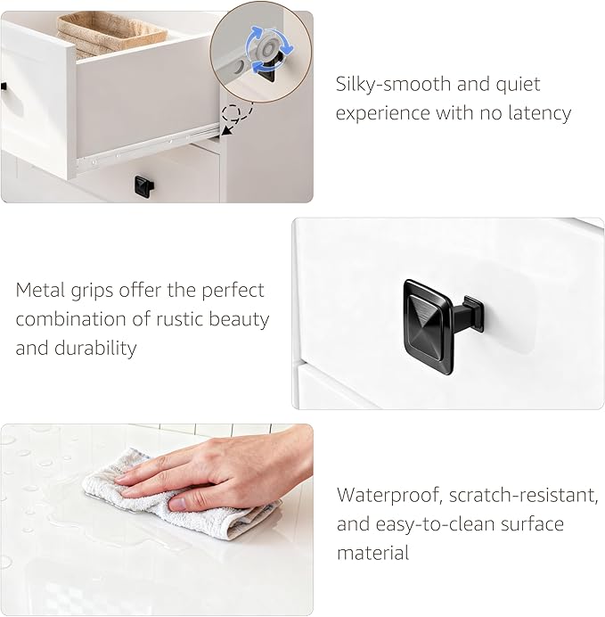 Dresser for Bedroom with Power Outlets Wide Chest of Drawers with 8 Drawers Modern Wooden Dressers with Metal Handle Large Closet Store Organizer for Bedroom Living Room Hallway Closet White