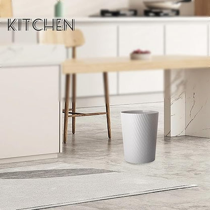 UUJOLY Small Trash Can Wastebasket Garbage Can Container Bins for Bathrooms, Laundry Room, Kitchens, Offices, Kids Rooms, Dorms (Grey)