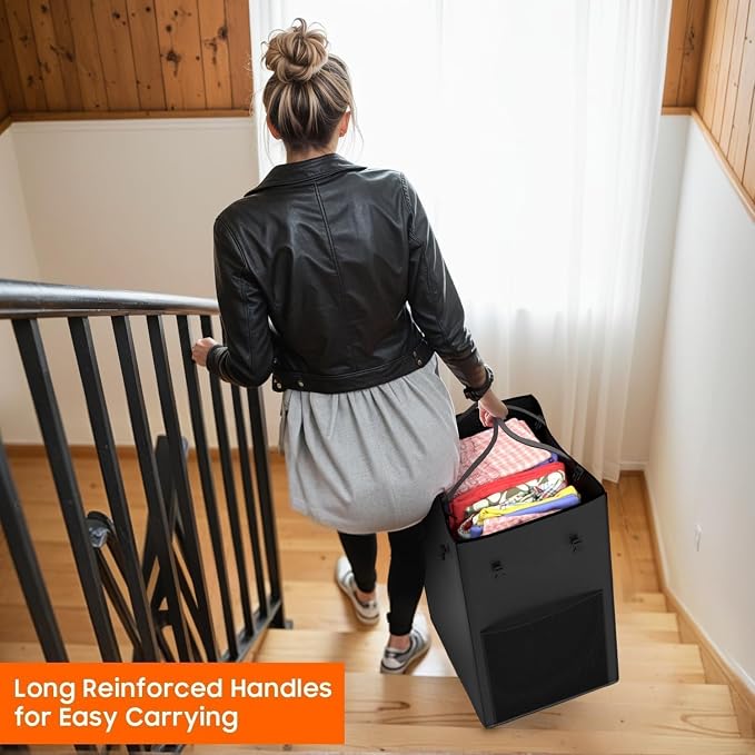 Rolling Laundry Hamper with Wheels – 150L Laundry Basket with Removable Bag & Sturdy Metal Frame, Large Tall Dirty Clothes Hampers for Bedroom, Laundry Room, Apartment, Dorm – Black