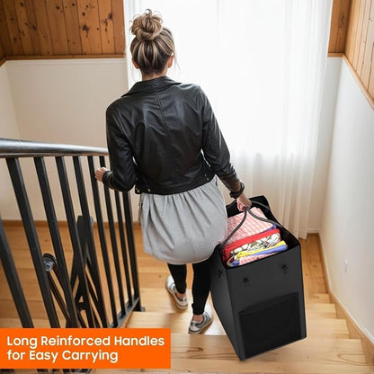 Rolling Laundry Hamper with Wheels – 150L Laundry Basket with Removable Bag & Sturdy Metal Frame, Large Tall Dirty Clothes Hampers for Bedroom, Laundry Room, Apartment, Dorm – Black