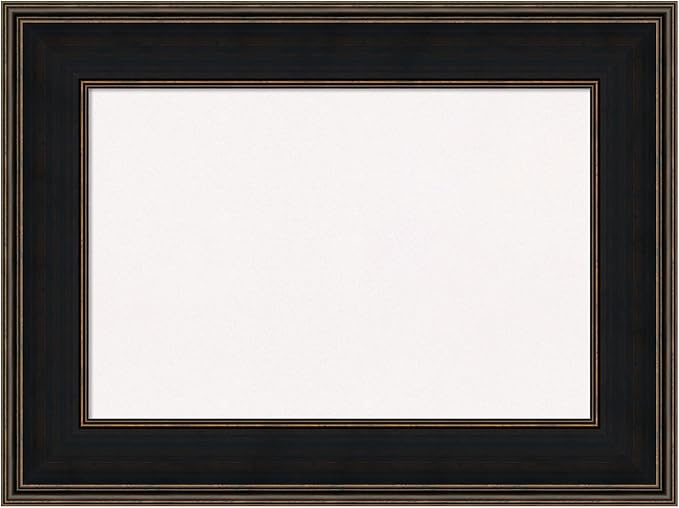 Amanti Art White Cork Board for Wall, 24x32 Vision Board with Brown Wood Frame, Medium Corkboard Office Decor for Home Organization, Casual Corkboard Pinboard to Display Items for Home Organization