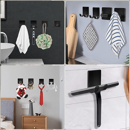 CGBE Razor Holder for Shower, 4 Packs Self Adhesive Shaver Holder Hanger Hooks for Bathroom, Damage Free Wall Hooks for Razor Shaver Loofah Sponge
