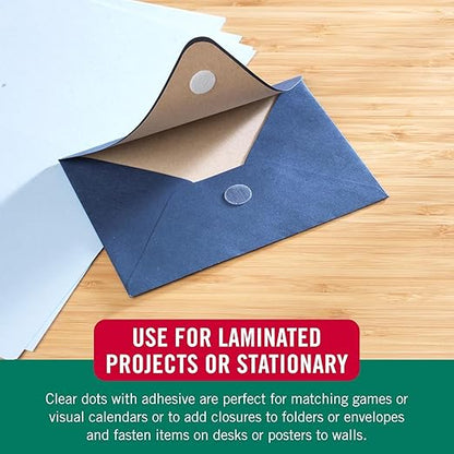 Velcro Brand Thin Clear Dots with Adhesive, 200Pk 5/8in Circles, for Crafting School Projects, Home and Office Organization | Low Profile Design