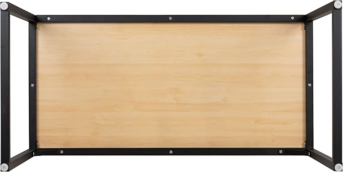 EMMA + OLIVER Industrial Modern Desk-47 L Commercial Grade Home Office Desk-Maple/Black