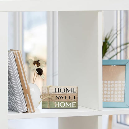 Mini Decorative Books For Home Decor, Small Wood Book Stack For Table Decor, Home Decor Book For Living Room Mantel, Farmhouse Stacked Books Decorative（L44）