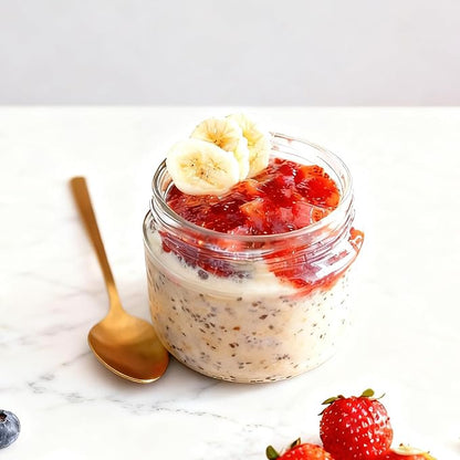 Overnight Oats Containers with Lids, 10oz Wide Mouth Mason Jars with Lids, 6 Pack Glass Jars with Airtight lid for Chia Pudding Yogurt Salad, Meal Prer Oatmeal Jars, Yellow