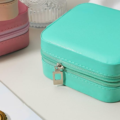 Personalized Jewelry Box, Custom Name Leather Jewelry Box with Birth Flower Small Travel Jewelry Case for Mothers Day Gifts, Birthday Gifts, Wedding Gifts for Women Mom Wife Girls