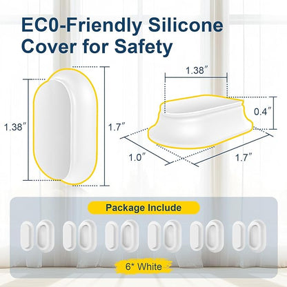 Magnetic Remote Control Holder Self-Adhesive Wall Mount, 6 Pack Upgraded Silicone Organizer Storage Wall Holder for Home Office TV, Fan and Air Conditioner Remote Control White