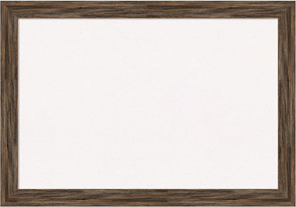 Amanti Art White Cork Board for Wall, 19x27 Vision Board with Brown Wood Frame, Medium Corkboard Office Decor for Home Organization, Rustic Farmhouse Corkboard Pinboard to display items for home