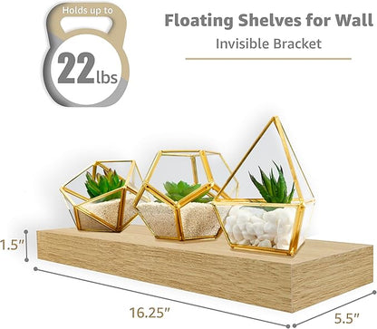 Sorbus 4 Pack Maple Wood Floating Shelves for Wall, Bathroom, Kitchen, Bedroom, Living Room, Bathroom Storage, Over Toilet, Hanging Book Shelf for Wall Home Decor
