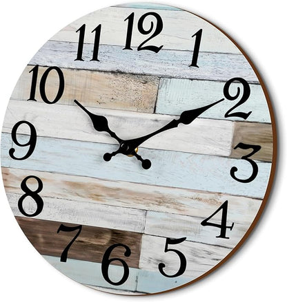 KECYET Wall Clock Battery Operated 16 Inch Silent Non-Ticking Coastal Country Style Decorative for Living Room, Kitchen, Home,Bathroom, Bedroom, Laundry Room