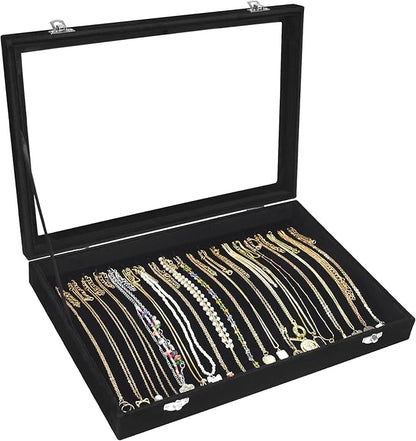 Vicoter Velvet Necklace Display Jewelry Tray 20 Hook Necklace Tray Necklace Pendant Jewelry Tray for Women and Girls