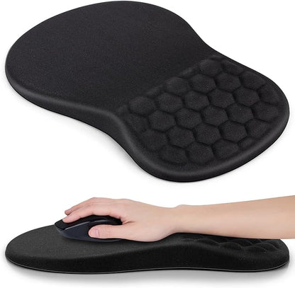 Mouse Pad with Wrist Rest, Canjoy Ergonomic Mouse Pad Computer Wrist Support with Massage Design & Non-Slip PU Base, Comfortable Mousepad for Office Desk Accessories