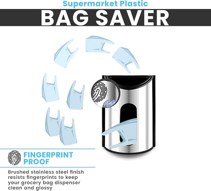 Utopia Kitchen Grocery Plastic Bag Holder and Dispenser Small, Easy Wall Mount Bag Saver, Stainless Steel, Silver