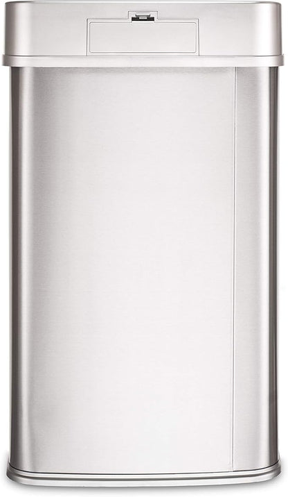 Ninestars Automatic Touchless Motion Sensor Rectangular Trash Can 13.2 Gallons, 50L, Silver, 13 Gal. 50 L, Silver Trim