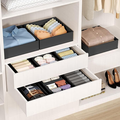 DIMJ Drawer Organizer Clothes - 20 Pack Closet Drawer Organizer Bins for Baby Clothes Storage, Fabric Dresser Organizer for Nursery Bedroom, Foldable Small Drawer Dividers for Underwear Socks