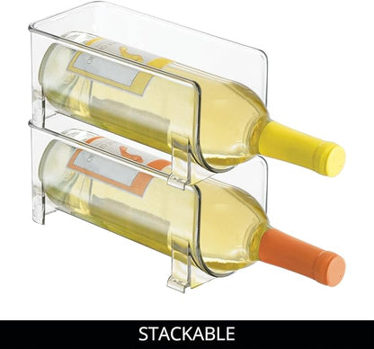 iDesign Stackable Bottle Holder for Water or Wine Bottles - Set of 4 - Clear