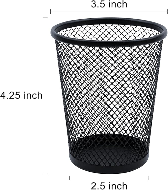 Desk Pencil Pen Holder, Wire Mesh Pen Cup Holder for Desk Organizer and Office Desk Accessories (3 Pack)