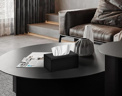 Colylan Tissue Box Cover Rectangular Tissue Box Holder for Bathroom (Black)