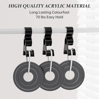 3-Pack Acrylic Purse Hangers for Closet Organization | Multi-Purpose Durable Hooks for Handbags, Scarves, Hats & Belts (Black)